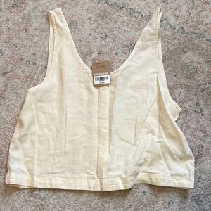 Patagonia Cream Linen-Blend Crop Tank